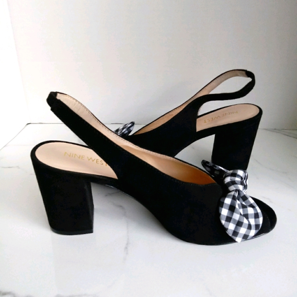 NINE WEST GAERWEN SLINGBACK PEEPTOE HEEL WITH BOWS